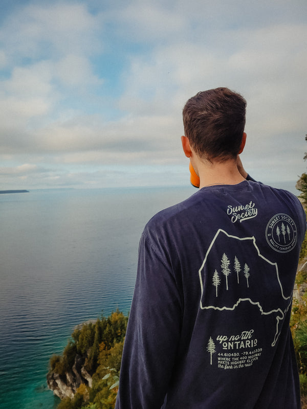 Up North Ontario Long Sleeve Tee - Dark Sky Preserve Navy