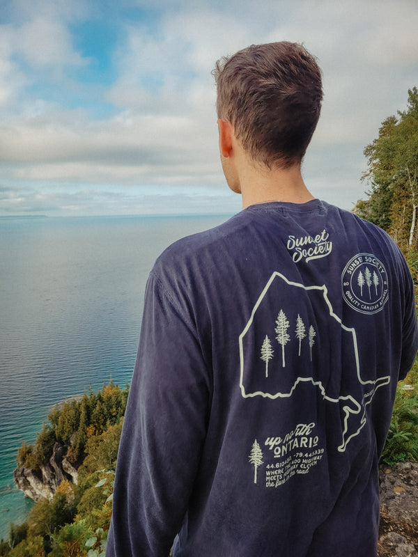 Up North Ontario Long Sleeve Tee - Dark Sky Preserve Navy