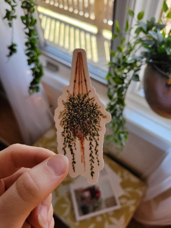 Macrame Hanging Plant | Vinyl Sticker