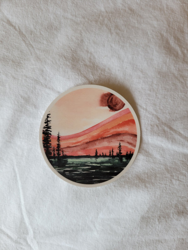 Colorful Colorado Landscape Circle | Vinyl Sticker