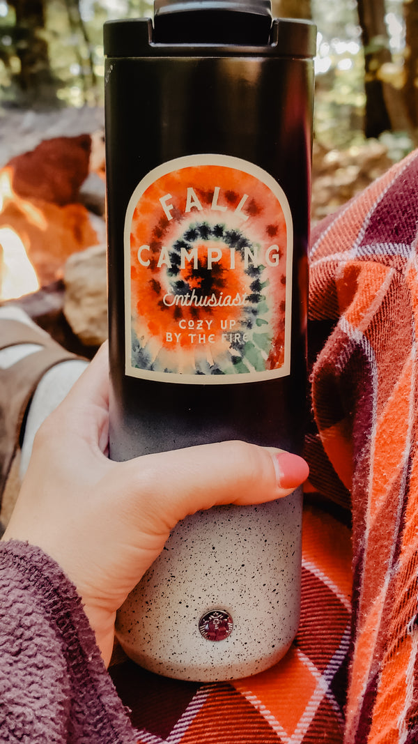 Fall Camping Enthusiast | Tie Dye Vinyl Sticker