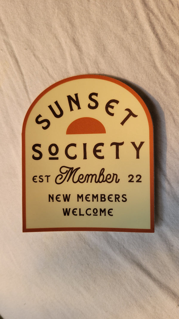 Sunset Society Original Logo | Cream | Vinyl Sticker