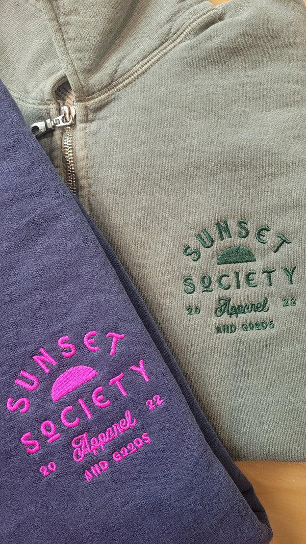 Sunset Society 1/4 Zip Sweatshirt | CUSTOM COLOUR