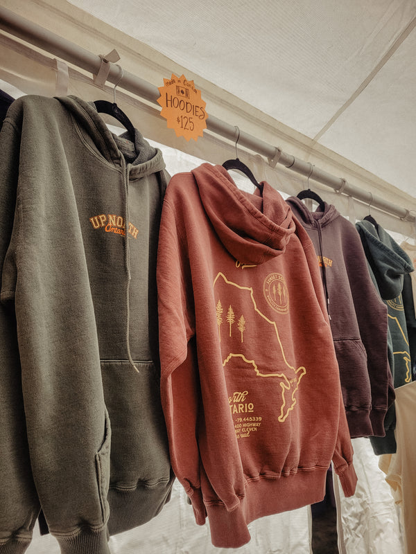 Up North Ontario Hoodie - Red Afterglow