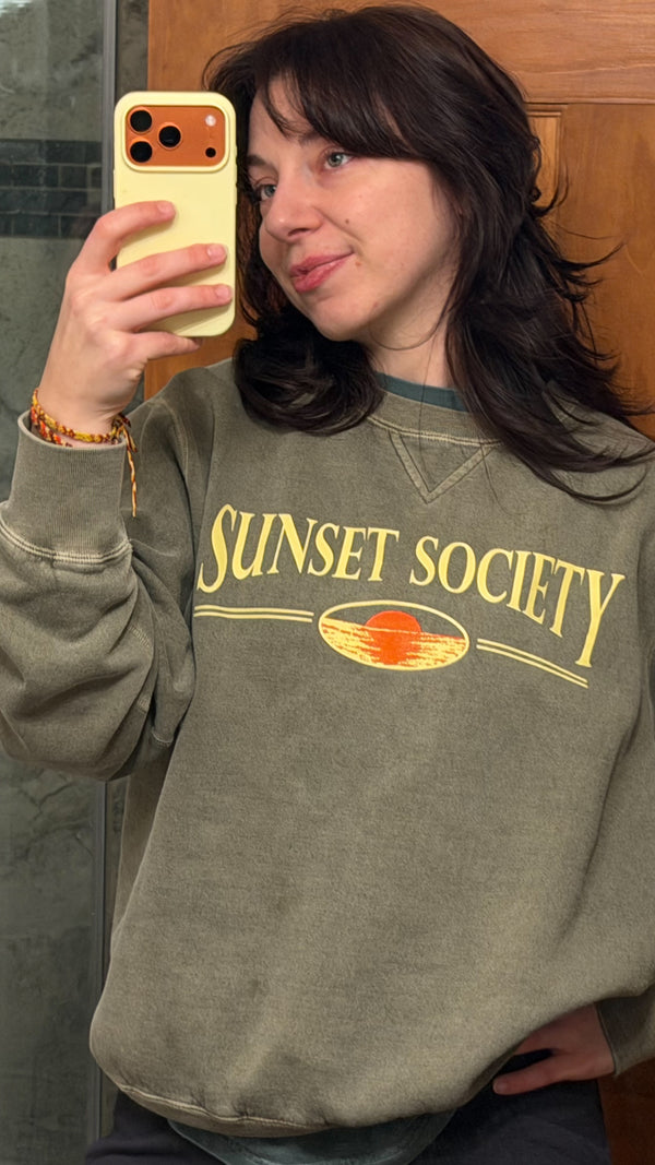 Sunset Society Crewneck - Green Day Dream