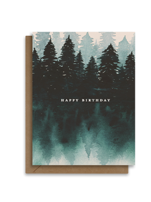 Happy Birthday | Watercolor Forest Greeting Card