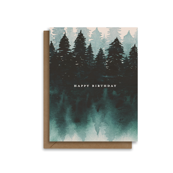 Happy Birthday | Watercolor Forest Greeting Card
