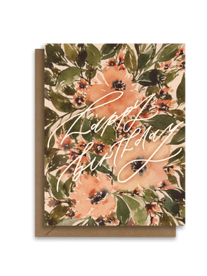 Wild Vintage Florals | Happy Birthday Greeting Card