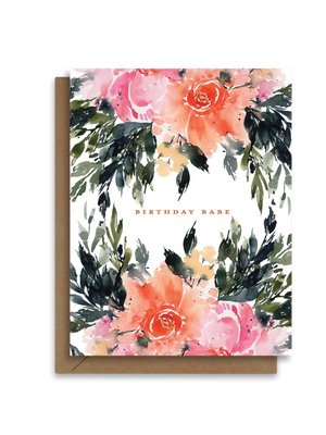 Birthday Babe | Pink Peonies Greeting Card