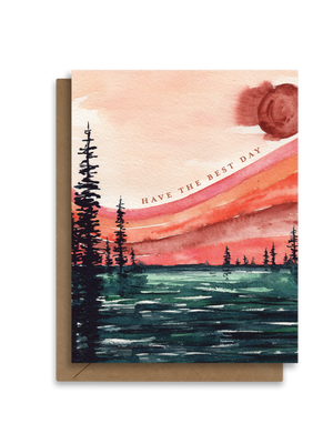 Have the Best Day | Retro Rainbow Landscape | Birthday Card