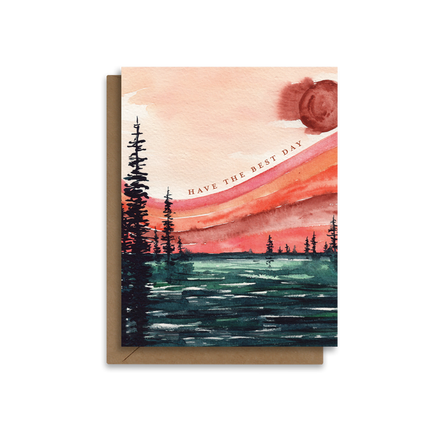 Have the Best Day | Retro Rainbow Landscape | Birthday Card