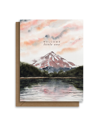 Welcome Little One | Mountain Lake Greeting Card