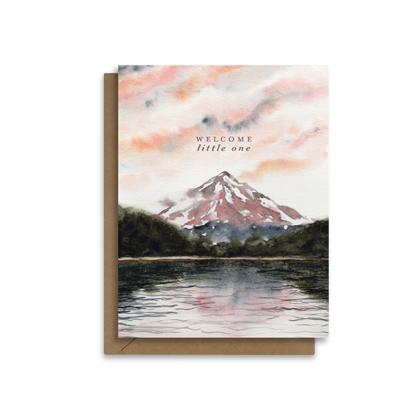 Welcome Little One | Mountain Lake Greeting Card