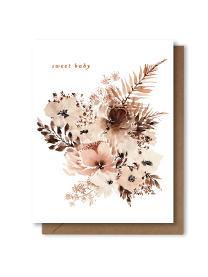 Sweet Baby | Dried Floral Neutral New Baby Card