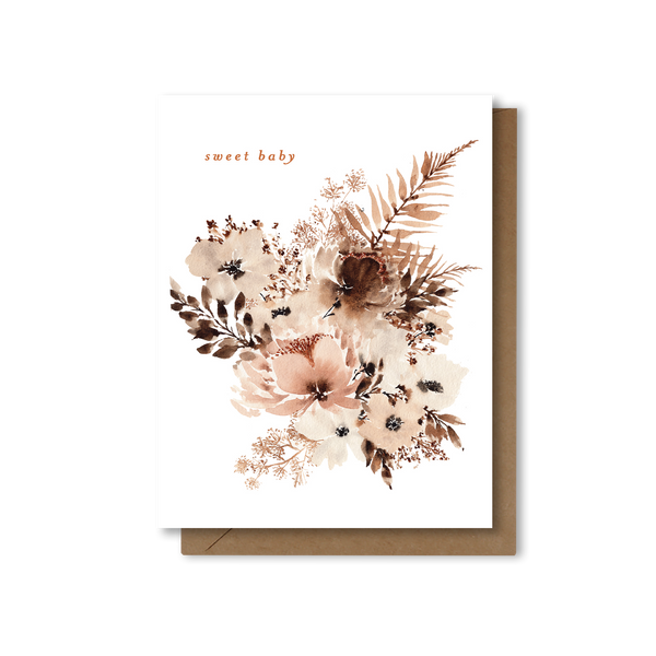 Sweet Baby | Dried Floral Neutral New Baby Card