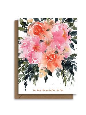 To the Beautiful Bride | Pink Peonies | Greeting Card