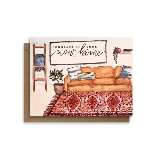 Congrats on your New Home | Watercolor Housewarming Greeting Card