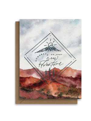 Congrats on your New Adventure | Mountain Wedding Baby Greeting Card