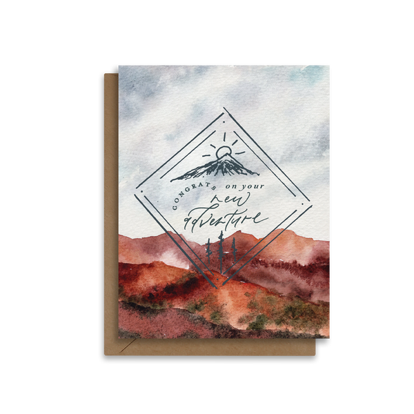 Congrats on your New Adventure | Mountain Wedding Baby Greeting Card