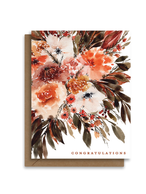 Congratulations | Fall Wedding Wildflowers | Greeting Card