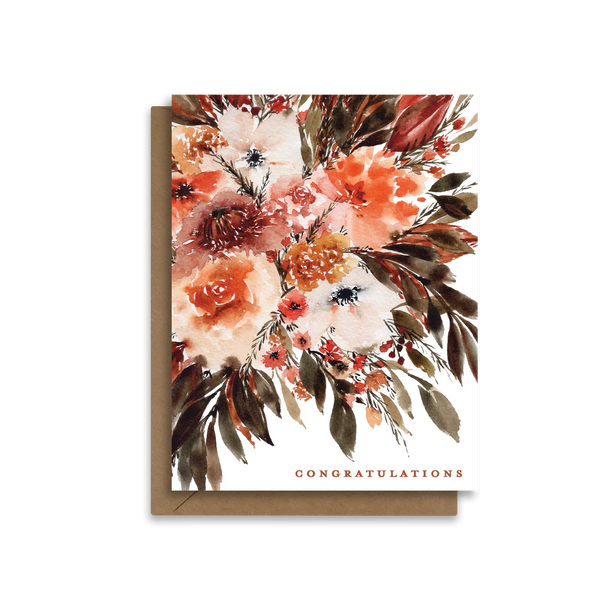 Congratulations | Fall Wedding Wildflowers | Greeting Card