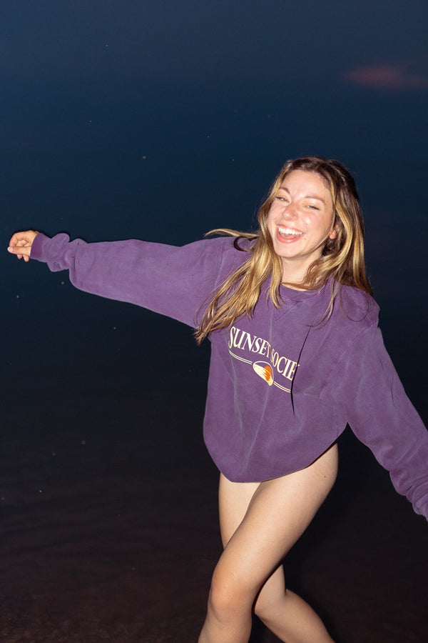 Sunset Society Crewneck - Electric Purple S