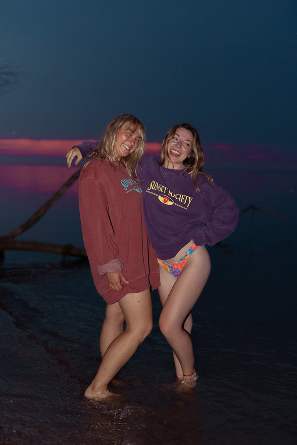 Sunset Society Crewneck - Red Afterglow