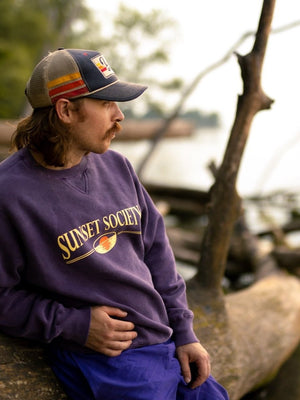 Sunset Society Crewneck - Electric Purple S