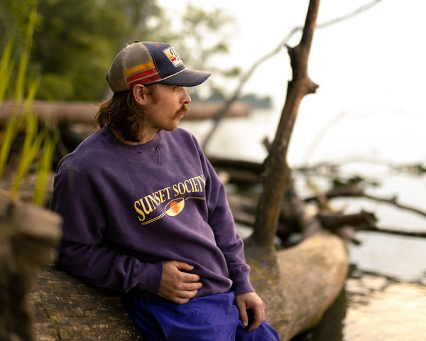 Sunset Society Crewneck - Electric Purple S