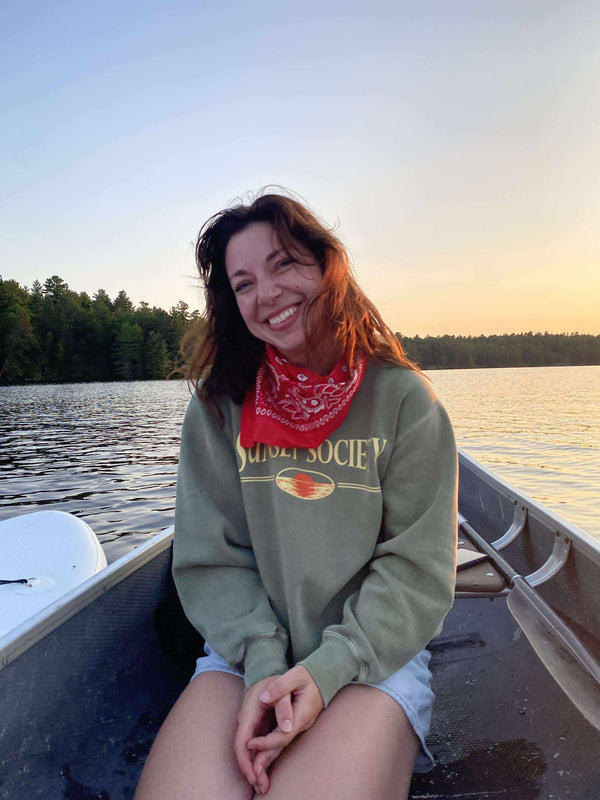 Sunset Society Crewneck - Green Day Dream S