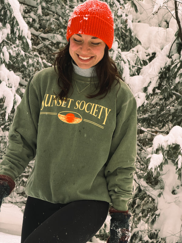 Sunset Society Crewneck - Green Day Dream S