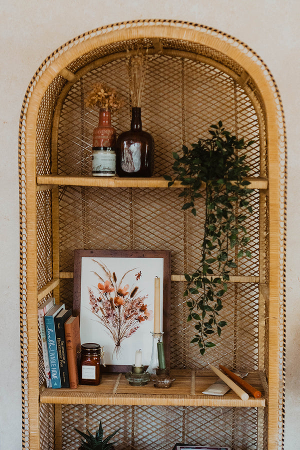 Boho Rust Purple Dried Floral Bouquet Wall Art | Watercolor Print