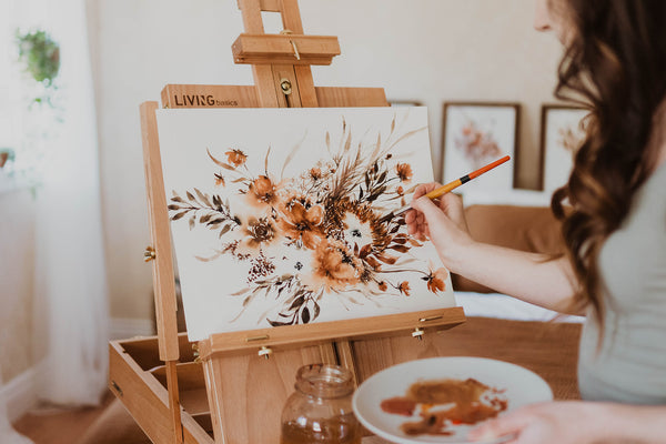 Boho Rust Palm Dried Floral Bouquet Wall Art | Watercolor Print