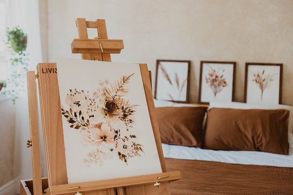 Minimalist Neutral Nursery Floral Wall Art | Watercolor Print