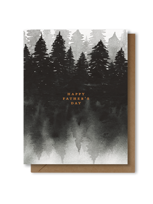 Happy Father's Day | B&W Treeline Greeting Card