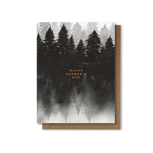 Happy Father's Day | B&W Treeline Greeting Card