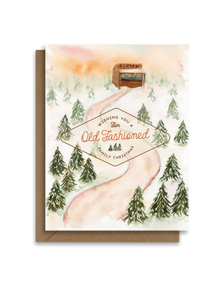 Fun Old-Fashioned Family Christmas | Tree Farm Holiday Card