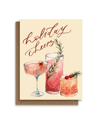 Holiday Cheers | Retro Christmas Cocktail | Christmas Card