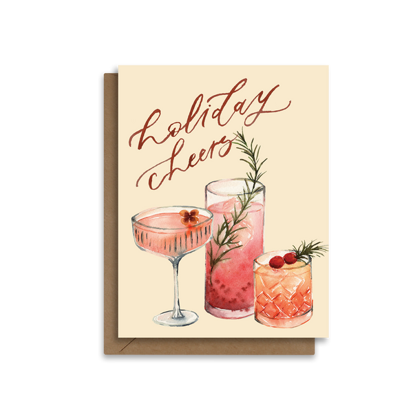Holiday Cheers | Retro Christmas Cocktail | Christmas Card