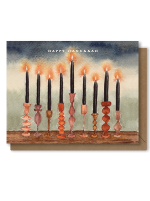 Happy Hanukkah | Modern Menorah Card