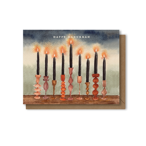 Happy Hanukkah | Modern Menorah Card