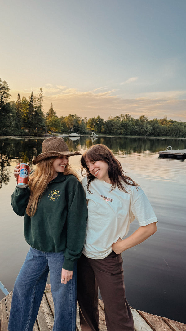 Sunset Society 1/4 Zip Sweatshirt | Sublime Pine