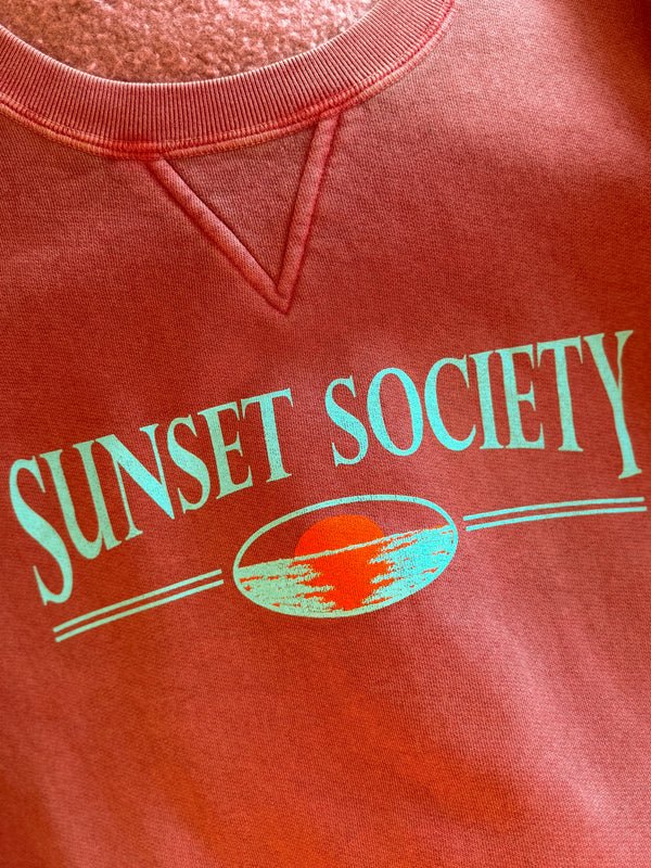Sunset Society Crewneck - Red Afterglow
