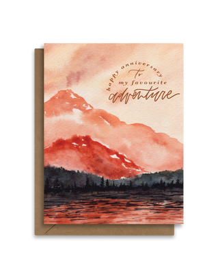 Happy Anniversary to my Favourite Adventure | West Coast Painted Landscape | Greeting Card