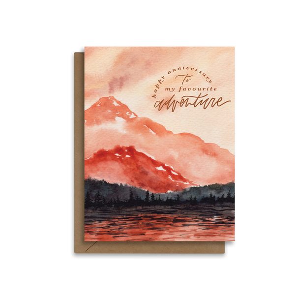 Happy Anniversary to my Favourite Adventure | West Coast Painted Landscape | Greeting Card