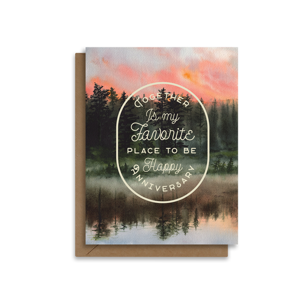 Together is my Favorite Place to Be | Happy Anniversary | Adventure Greeting Card