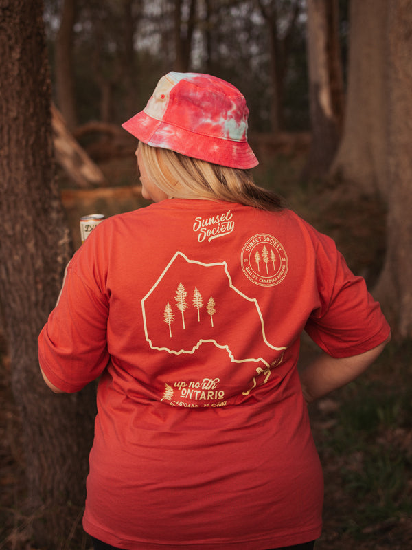 Up North Ontario Tee - Red Afterglow