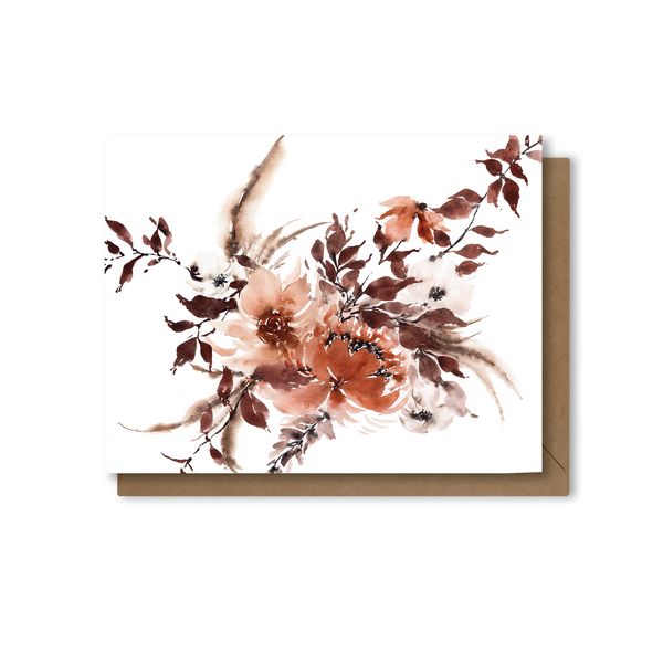 Rust Floral Everyday | Blank Greeting Card
