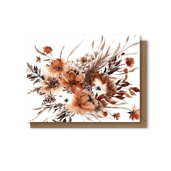Rust Floral Everyday | Blank Greeting Card