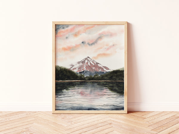 Mountain Lake Landscape Wall Art No.1 | Watercolor Print
